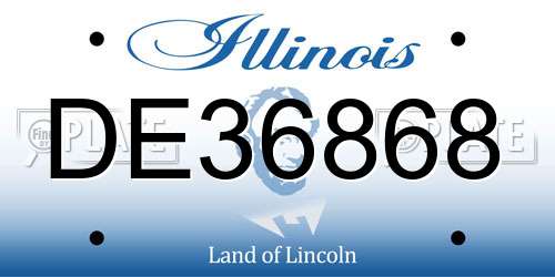 DE36868 Illinois License Plate