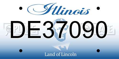 DE37090 Illinois License Plate