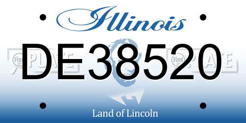 DE38520 Illinois License Plate