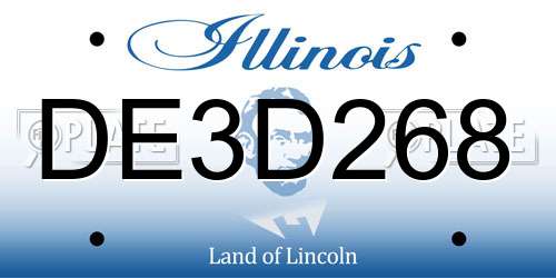 DE3D268 Illinois License Plate