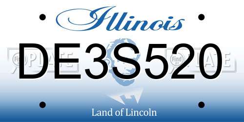 DE3S520 Illinois License Plate