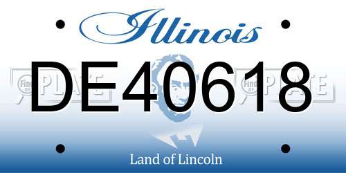 DE40618 Illinois License Plate