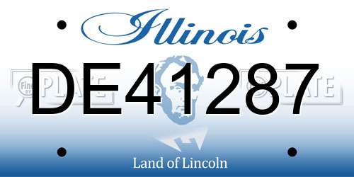 DE41287 Illinois License Plate