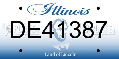 DE41387 Illinois License Plate