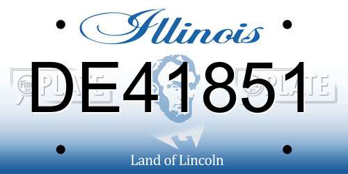 DE41851 Illinois License Plate