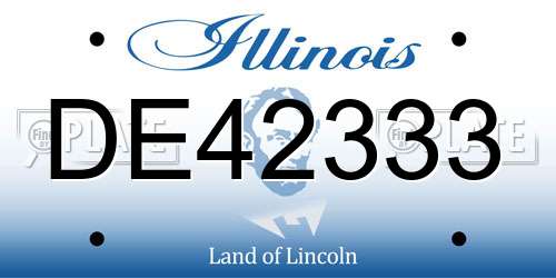 DE42333 Illinois License Plate