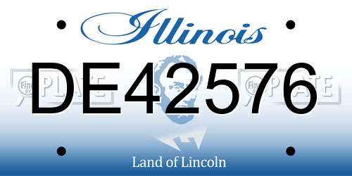 DE42576 Illinois License Plate