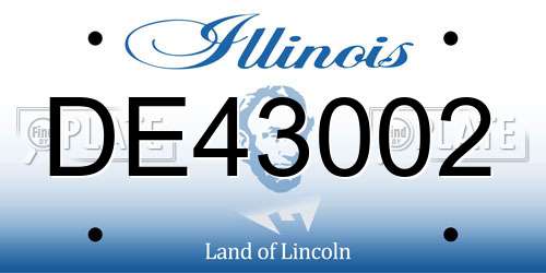 DE43002 Illinois License Plate
