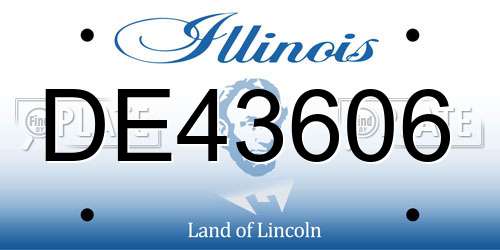 DE43606 Illinois License Plate