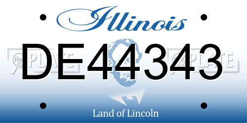 DE44343 Illinois License Plate
