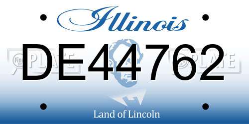 DE44762 Illinois License Plate