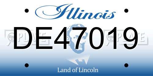 DE47019 Illinois License Plate