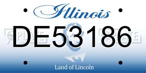 DE53186 Illinois License Plate