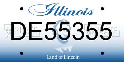 DE55355 Illinois License Plate