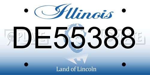 DE55388 Illinois License Plate