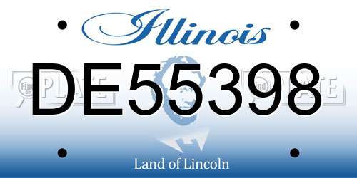 DE55398 Illinois License Plate