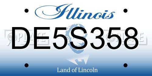 DE5S358 Illinois License Plate