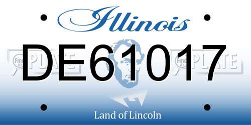 DE61017 Illinois License Plate