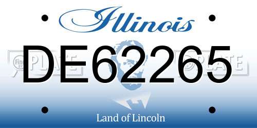 DE62265 Illinois License Plate