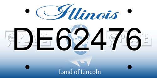 DE62476 Illinois License Plate