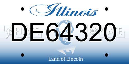 DE64320 Illinois License Plate