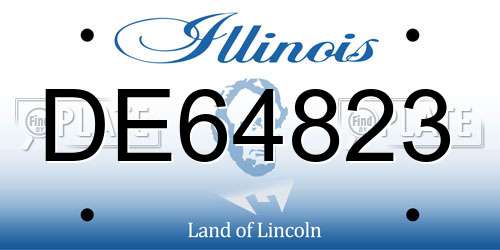 DE64823 Illinois License Plate