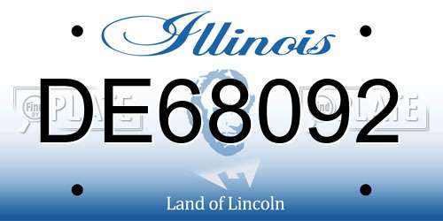 DE68092 Illinois License Plate