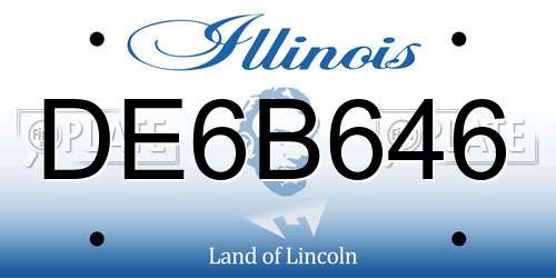 DE6B646 Illinois License Plate