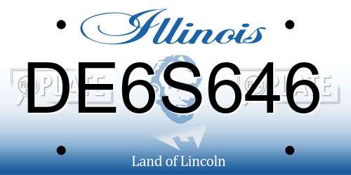 DE6S646 Illinois License Plate