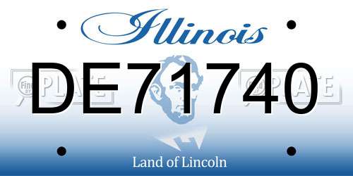 DE71740 Illinois License Plate