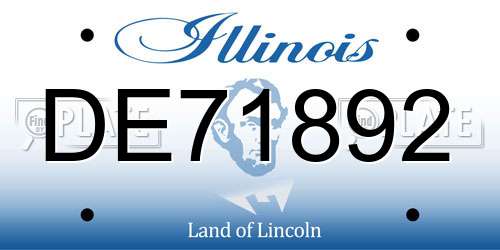 DE71892 Illinois License Plate