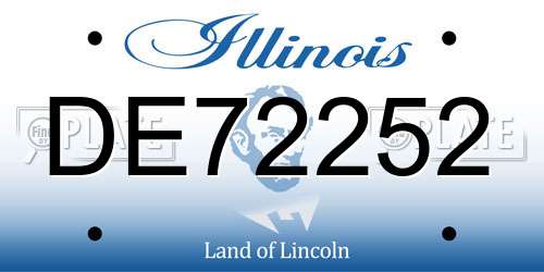 DE72252 Illinois License Plate