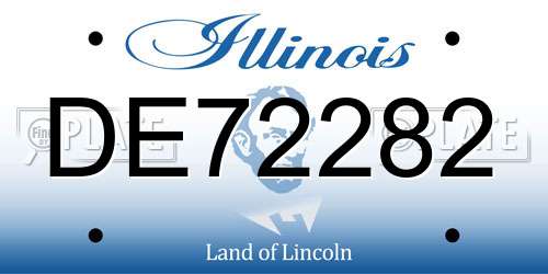 DE72282 Illinois License Plate