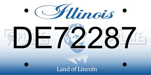 DE72287 Illinois License Plate