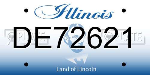 DE72621 Illinois License Plate