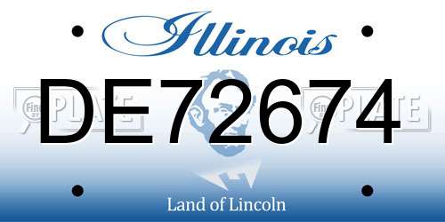 DE72674 Illinois License Plate
