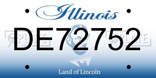 DE72752 Illinois License Plate