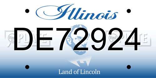 DE72924 Illinois License Plate