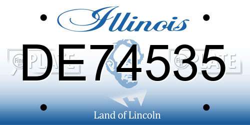 DE74535 Illinois License Plate