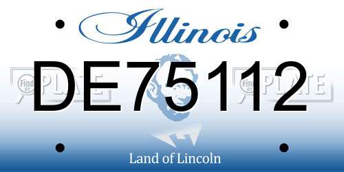 DE75112 Illinois License Plate