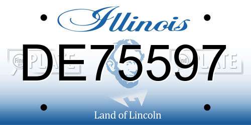 DE75597 Illinois License Plate