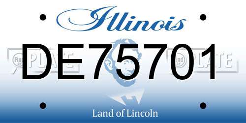 DE75701 Illinois License Plate