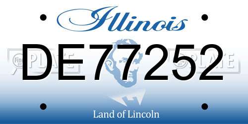 DE77252 Illinois License Plate