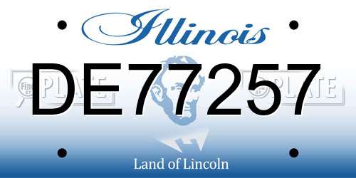 DE77257 Illinois License Plate