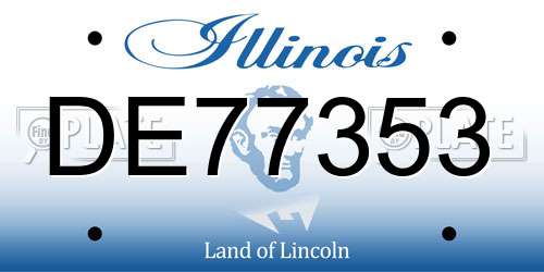DE77353 Illinois License Plate