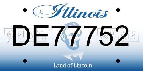 DE77752 Illinois License Plate