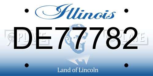 DE77782 Illinois License Plate