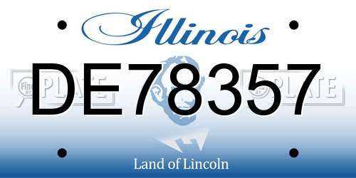 DE78357 Illinois License Plate