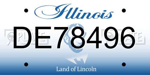 DE78496 Illinois License Plate