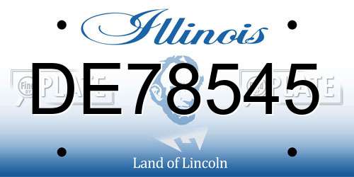 DE78545 Illinois License Plate